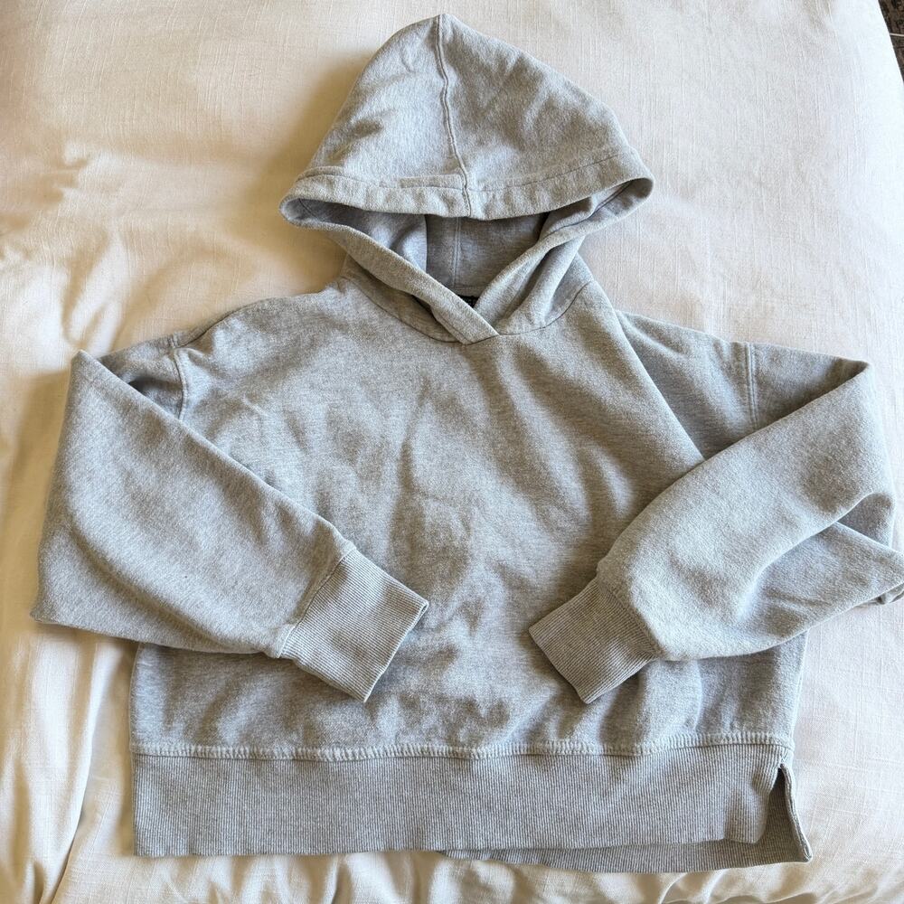 Zara Gray cropped hoodie Sweatshirt
